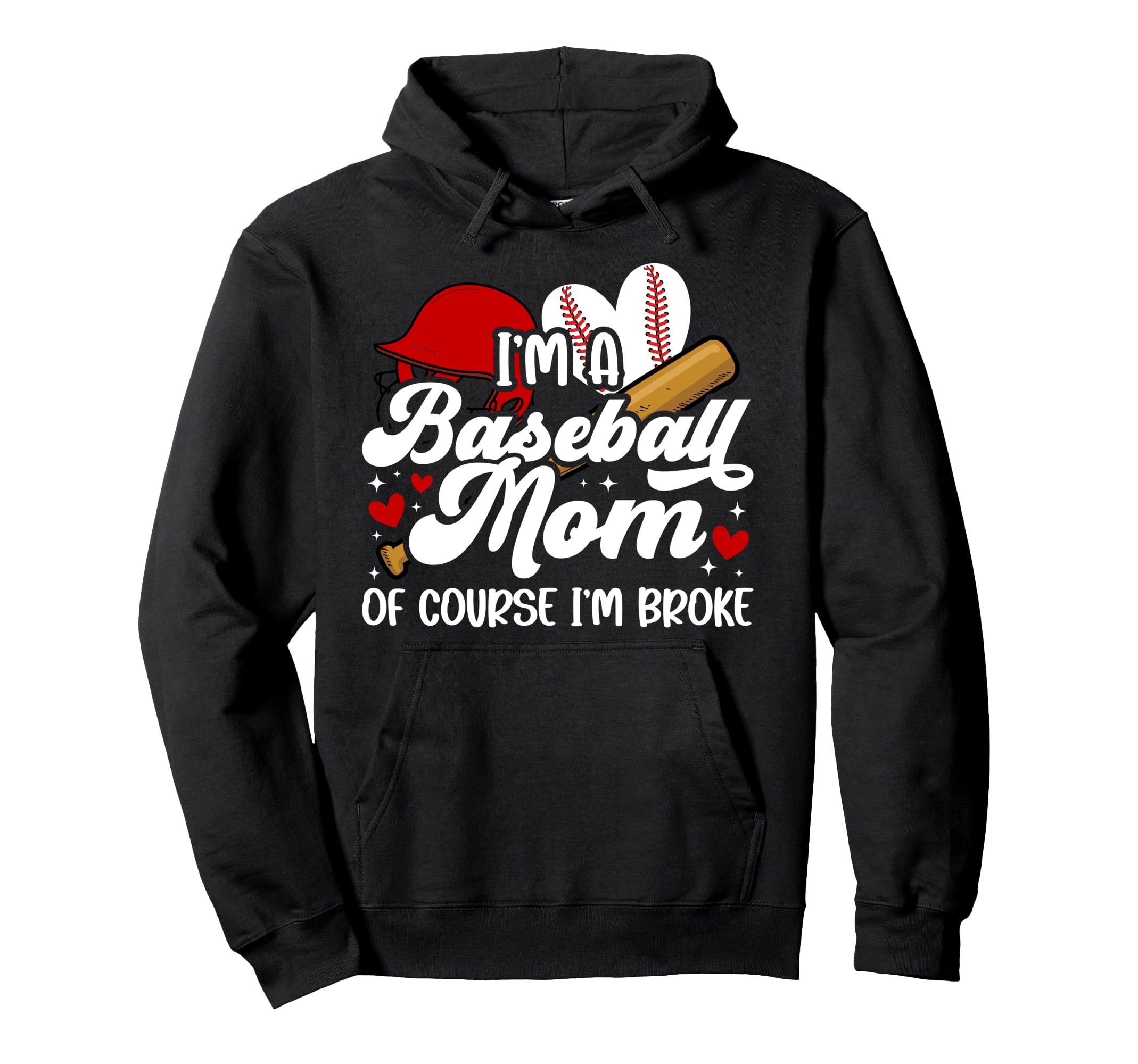 Im Baseball Mom Baseball Player Hoodie - Minimalist Print for Adults - T-Shirt, Sweatshirt, Hoodie