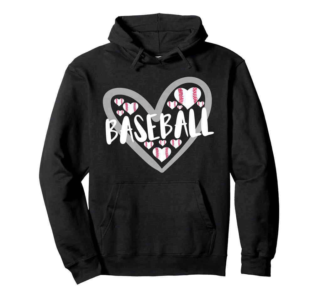 Baseball Heart Baseball Mom Dad Hoodie - Casual Everyday Wear for Adults - T-Shirt, Sweatshirt, Hoodie