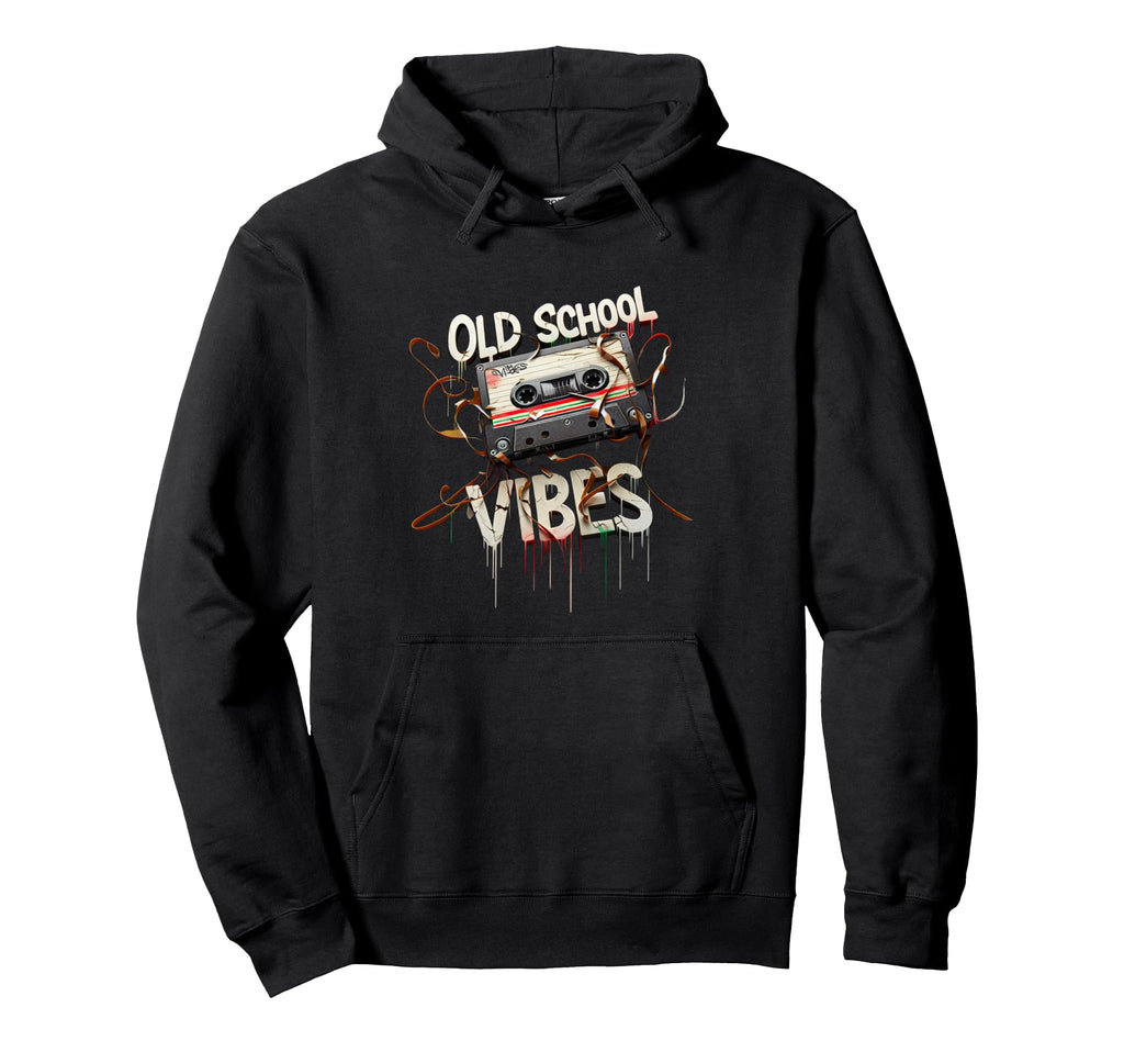 Old School Vibes Cassette Tape Hoodie - Novelty Apparel for Adults - T-Shirt, Sweatshirt, Hoodie