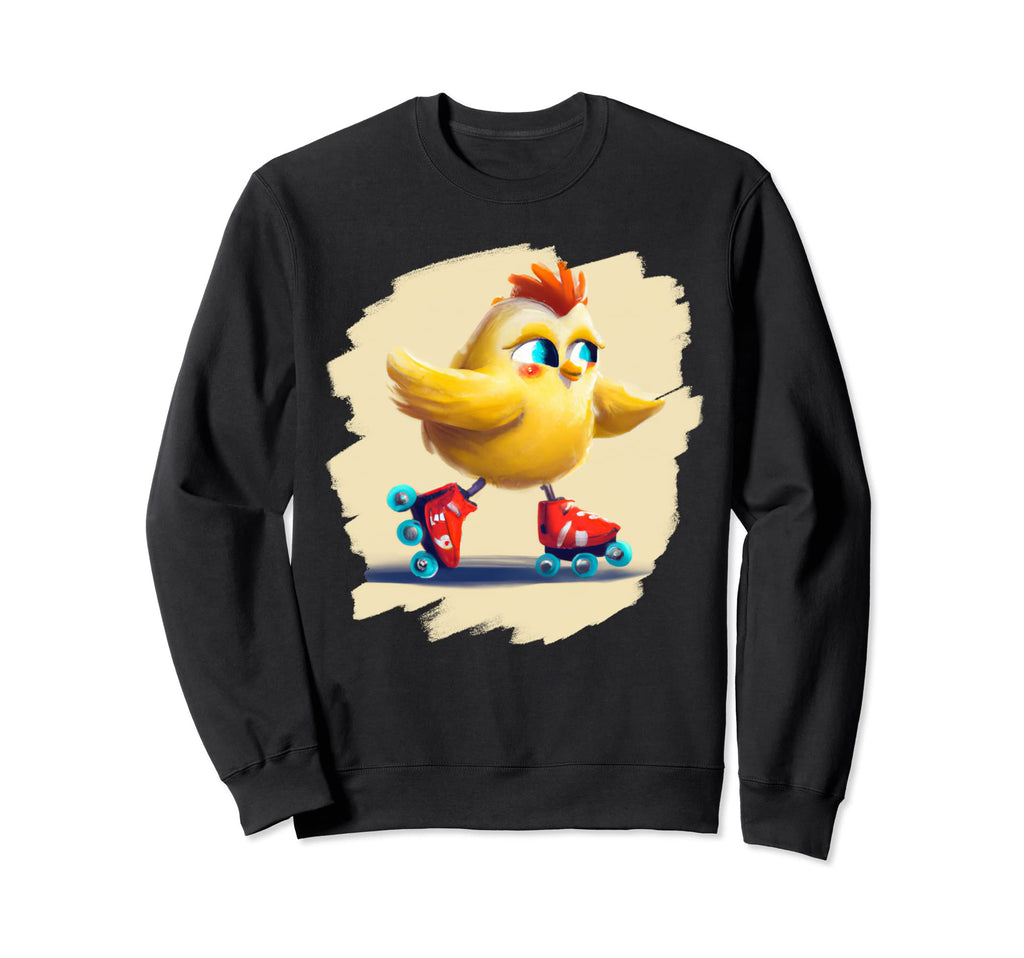Funny Chicken Roller Skates Farm Sweatshirt - Custom Art Print Men Women - T-Shirt, Sweatshirt, Hoodie