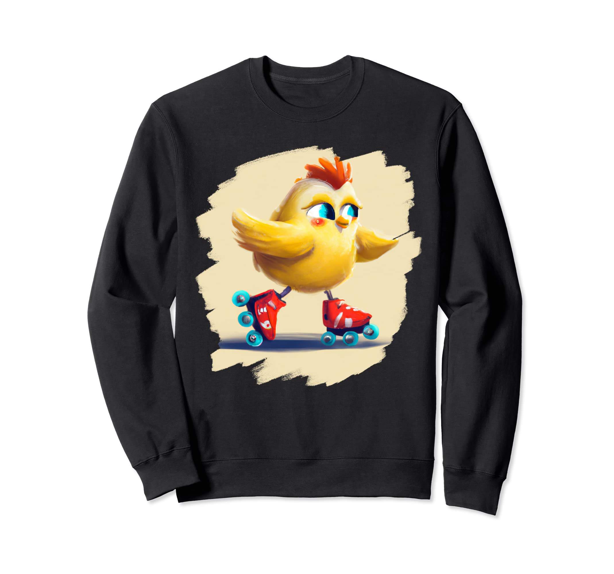 Funny Chicken Roller Skates Farm Sweatshirt - Custom Art Print Men Women - T-Shirt, Sweatshirt, Hoodie