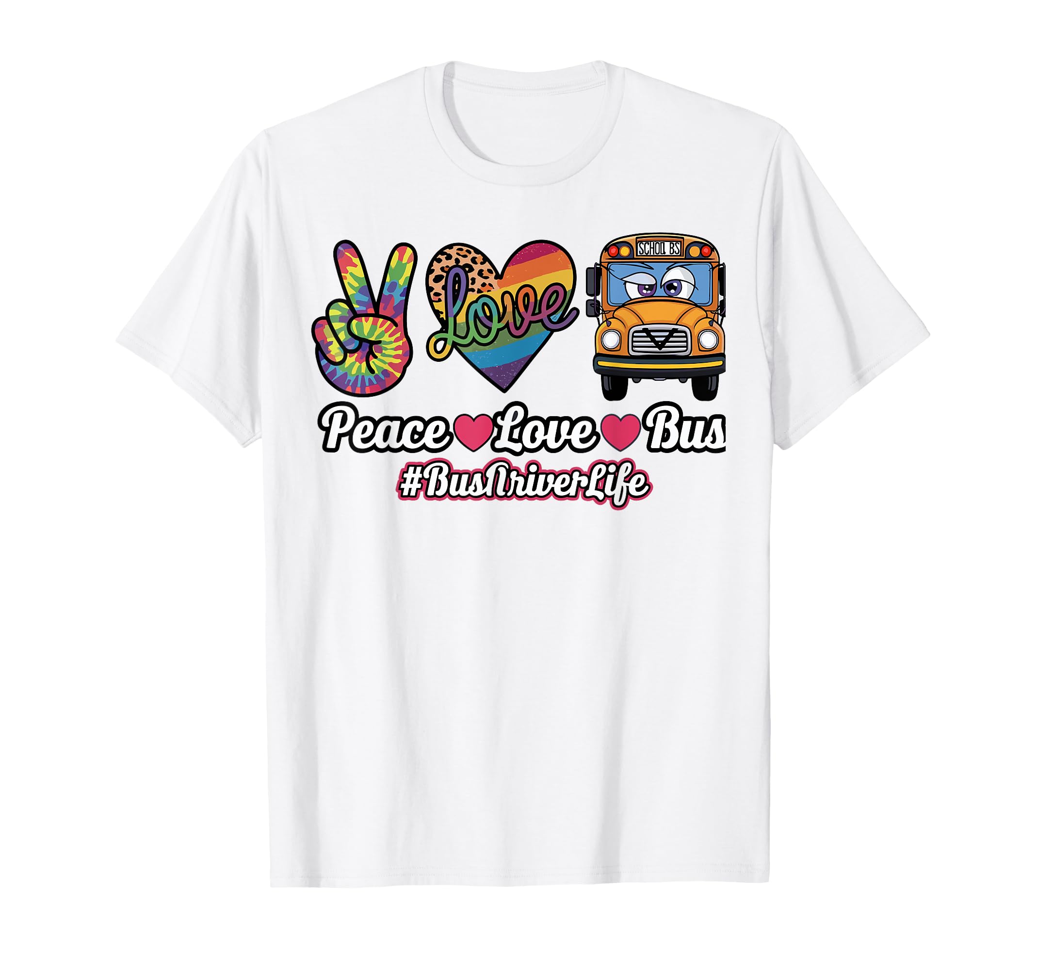 Peace Love Bus Colorful Tie Dye T-Shirt - Trendy Graphic for Adults - T-Shirt, Sweatshirt, Hoodie