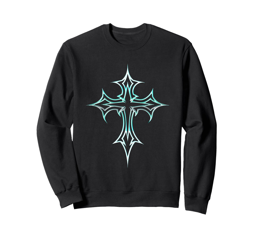 Gothic Cross Y2K Aesthetic Emo Sweatshirt - Aesthetic Graphic for Adults - T-Shirt, Sweatshirt, Hoodie