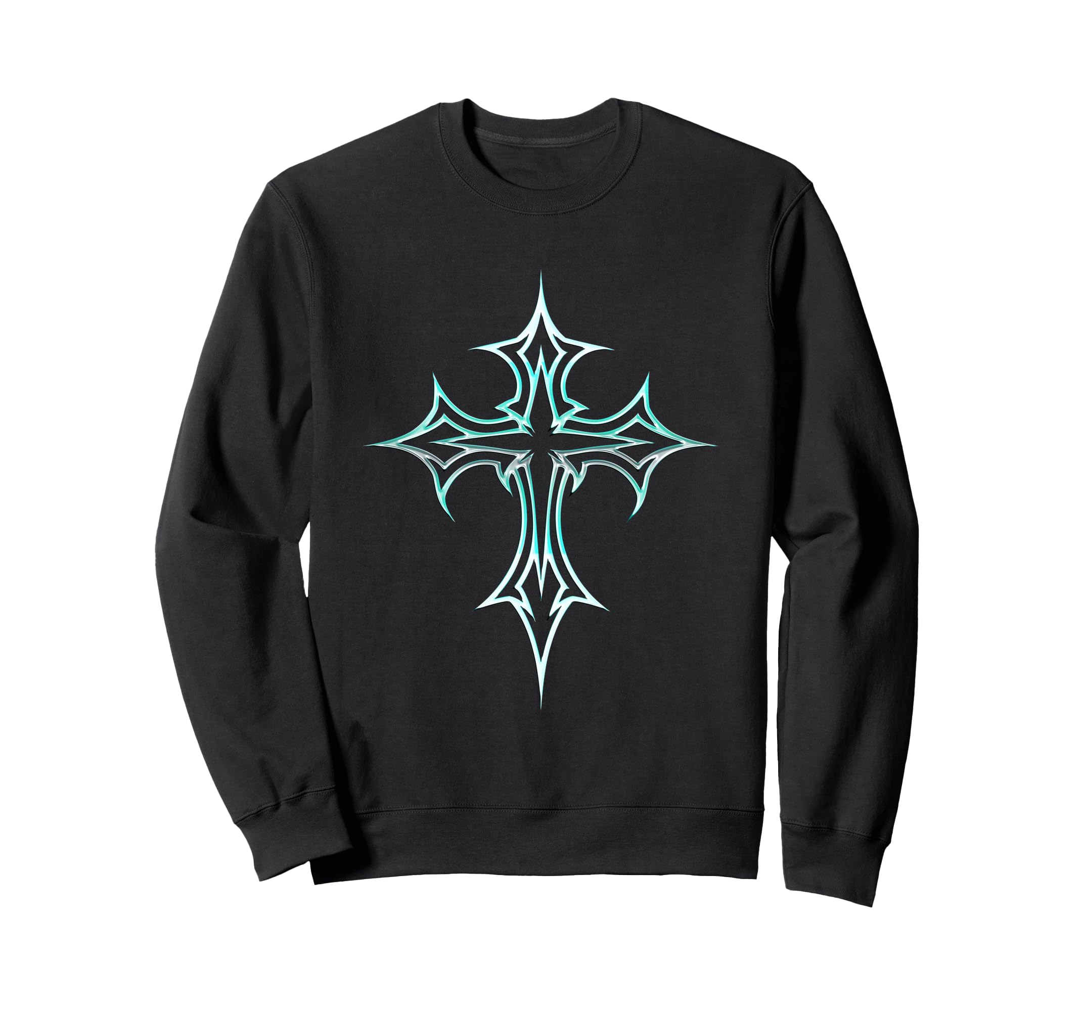 Gothic Cross Y2K Aesthetic Emo Sweatshirt - Aesthetic Graphic for Adults - T-Shirt, Sweatshirt, Hoodie