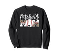 Baseball Pitcher Mom Leopard Mom Sweatshirt - Graphic Print Men Women - T-Shirt, Sweatshirt, Hoodie