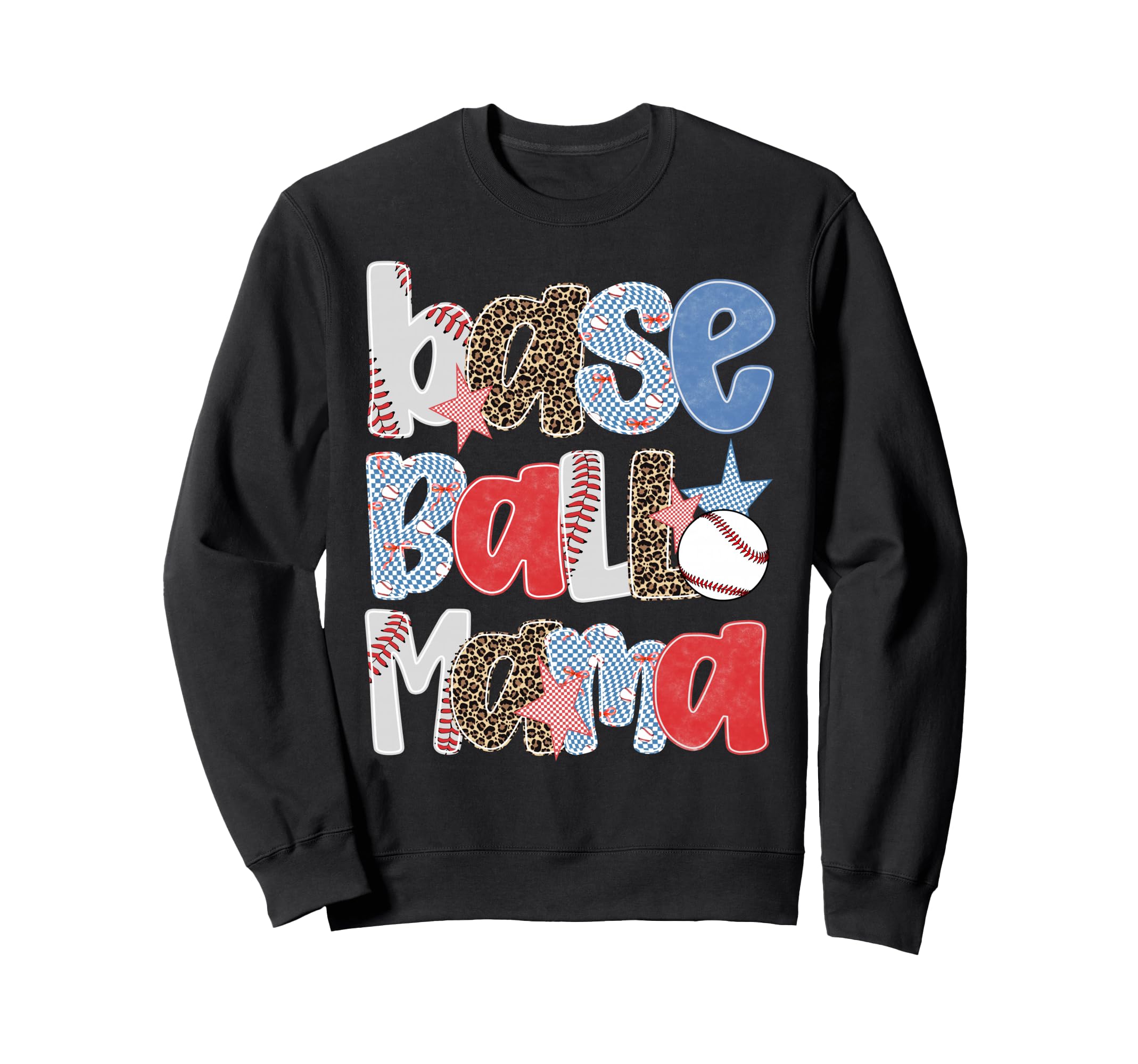 Baseball Mama Game Day Leopard Coquette Sweatshirt - Graphic Print Unisex - T-Shirt, Sweatshirt, Hoodie