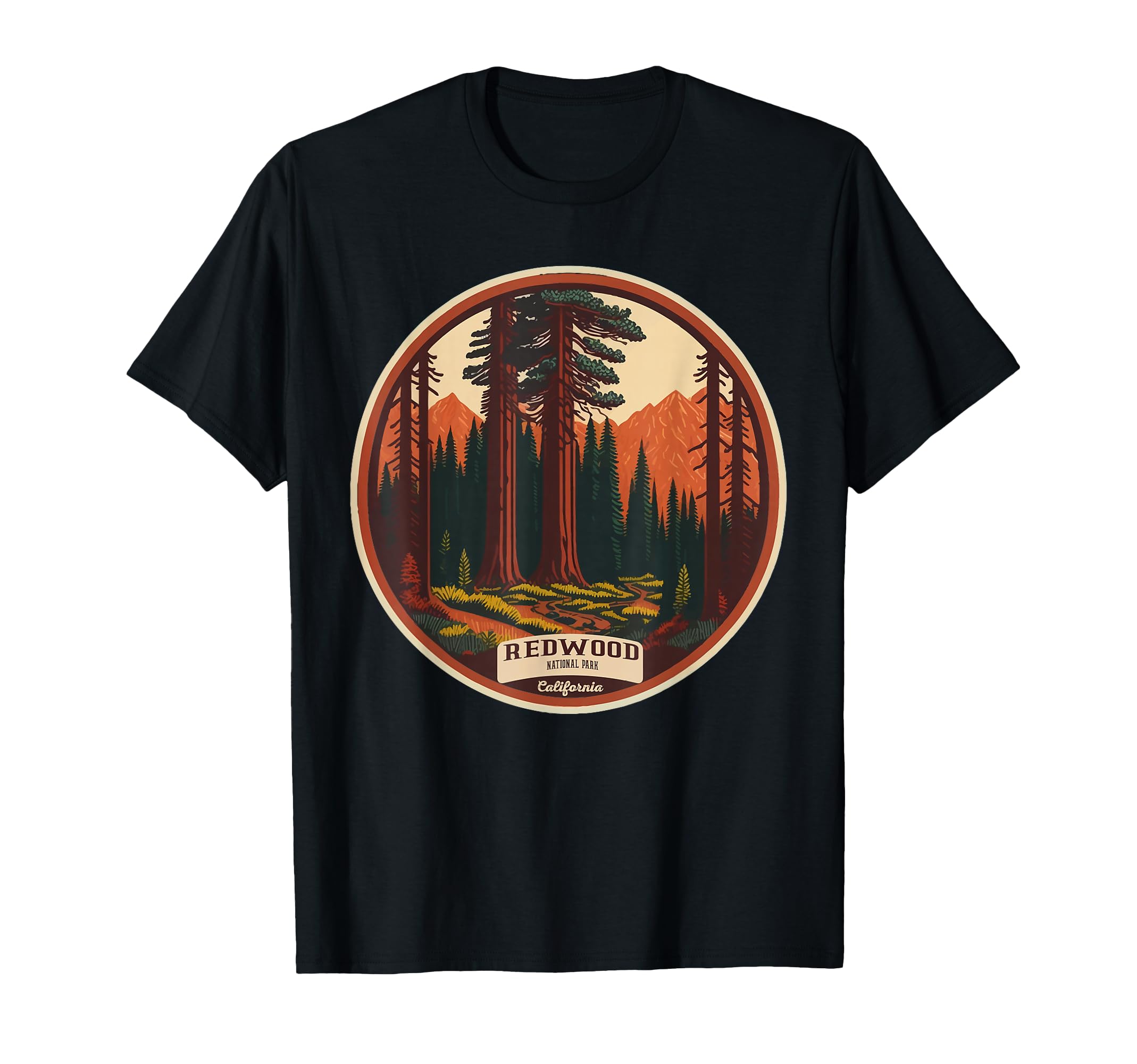 Redwood National Park Hiking Watercolor T-Shirt - Minimalist Print Unisex - T-Shirt, Sweatshirt, Hoodie