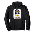 Football Tennis Mom Messy Bun Hoodie - Casual Everyday Wear for Adults - T-Shirt, Sweatshirt, Hoodie