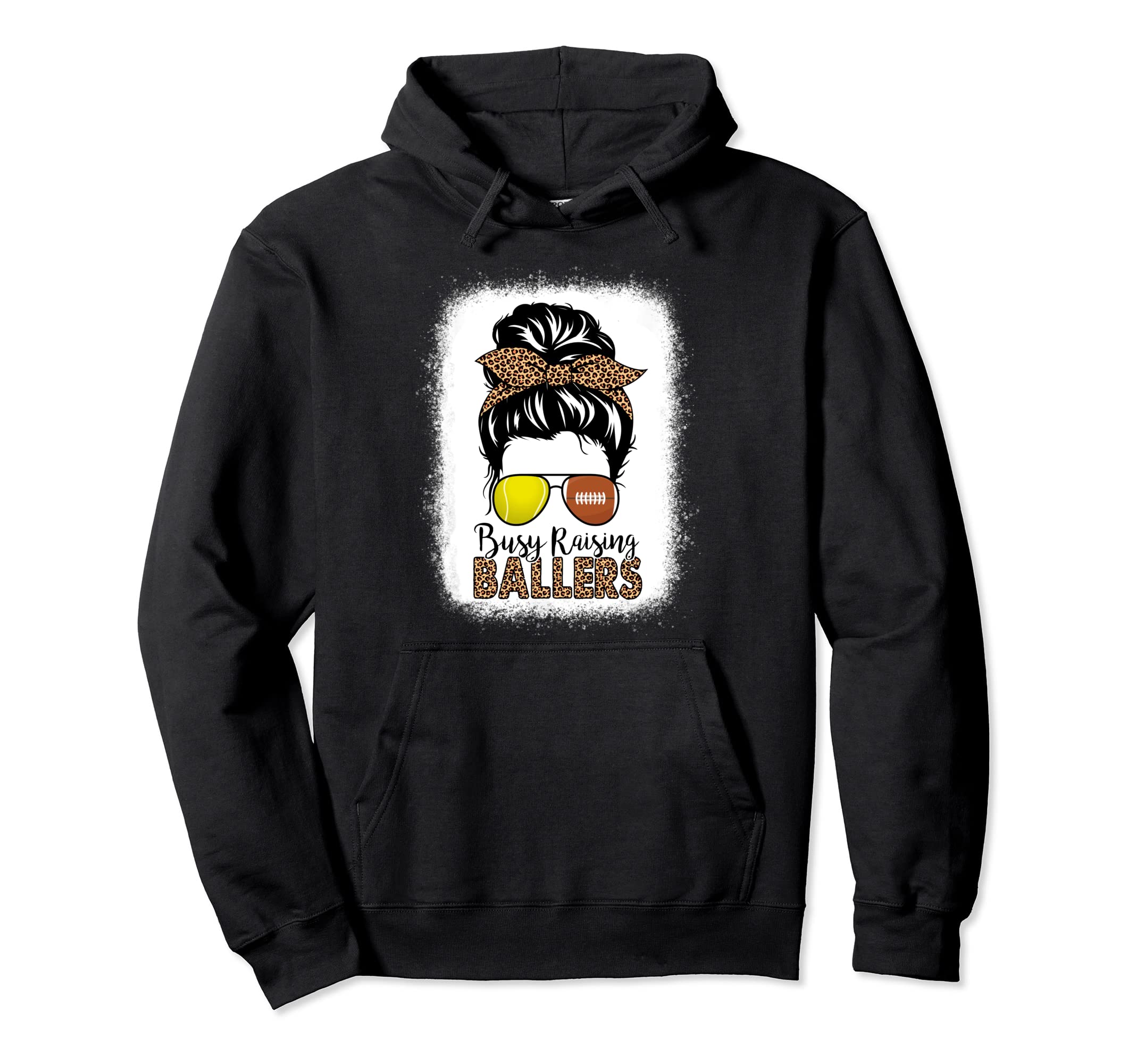 Football Tennis Mom Messy Bun Hoodie - Casual Everyday Wear for Adults - T-Shirt, Sweatshirt, Hoodie