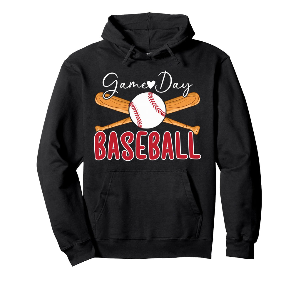 Game Day Heart Baseball Game Day Baseball Hoodie - Custom Art Print Unisex - T-Shirt, Sweatshirt, Hoodie