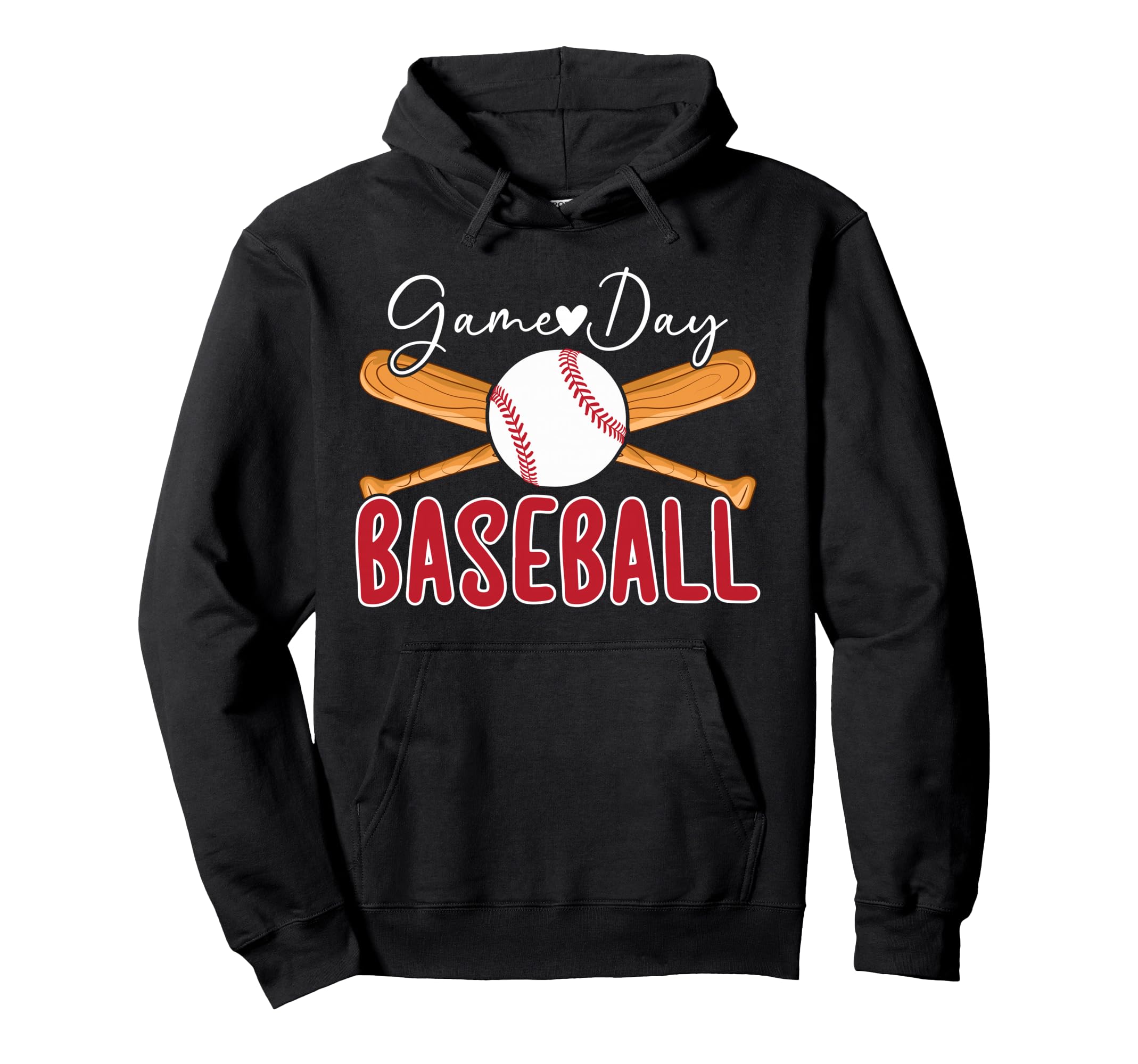 Game Day Heart Baseball Game Day Baseball Hoodie - Custom Art Print Unisex - T-Shirt, Sweatshirt, Hoodie