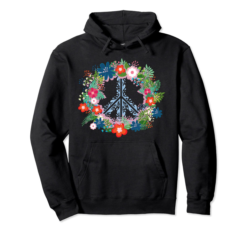 Peace Love Hippie Costume 60S 70S Hoodie - Fun Novelty Design Unisex - T-Shirt, Sweatshirt, Hoodie