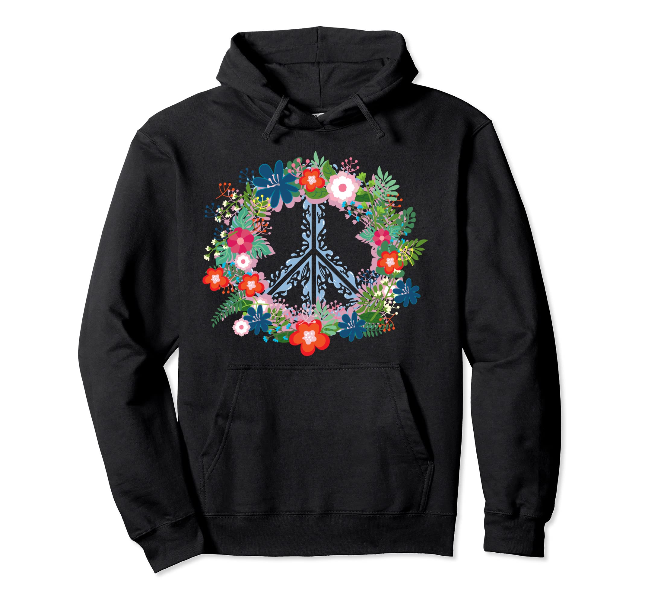 Peace Love Hippie Costume 60S 70S Hoodie - Fun Novelty Design Unisex - T-Shirt, Sweatshirt, Hoodie