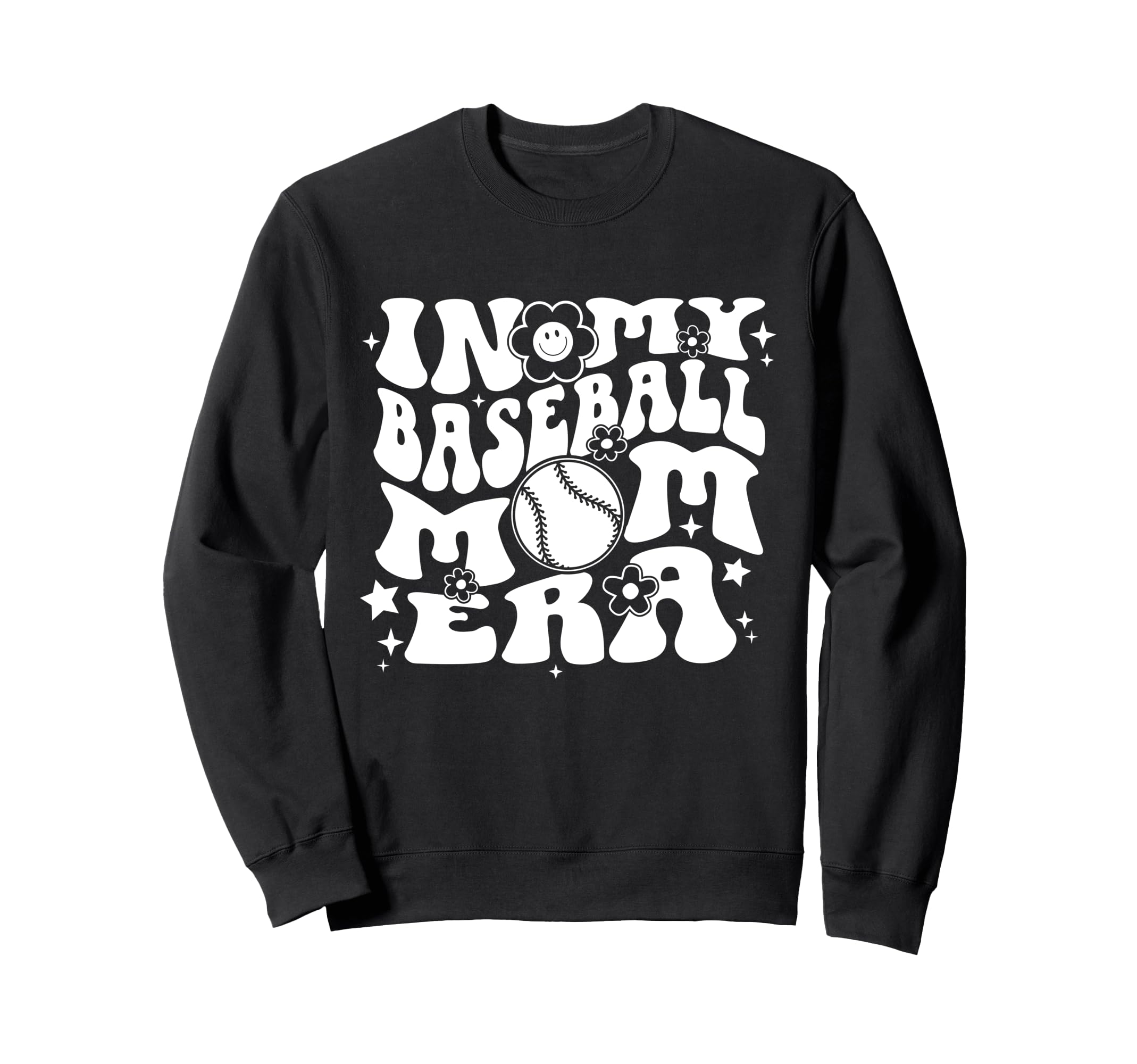 My Baseball Mom Era Groovy Sports Sweatshirt - Custom Art Print for Adults - T-Shirt, Sweatshirt, Hoodie