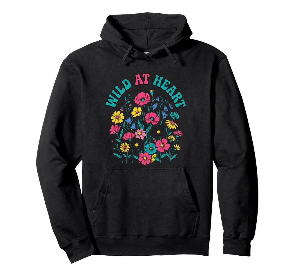 Wild Heart Flower Meadow 70S Vector Hoodie - Minimalist Print Men Women - T-Shirt, Sweatshirt, Hoodie