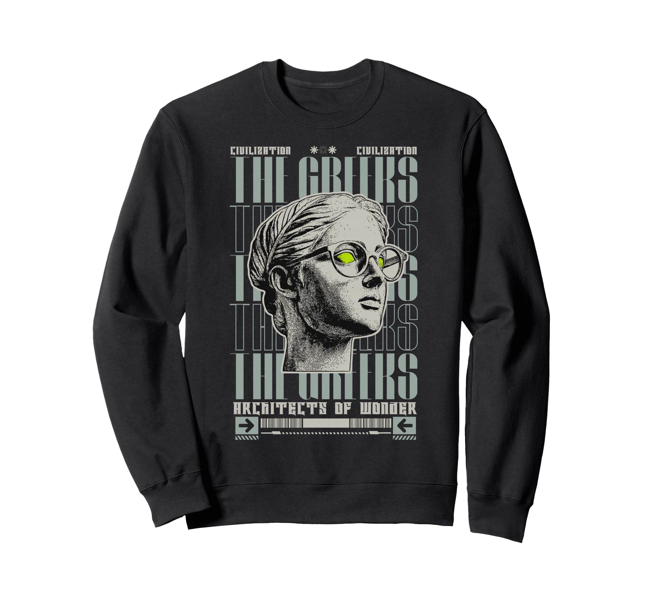 Y2K Greeks Bold Urban Graffiti Sweatshirt - Aesthetic Graphic Men Women - T-Shirt, Sweatshirt, Hoodie