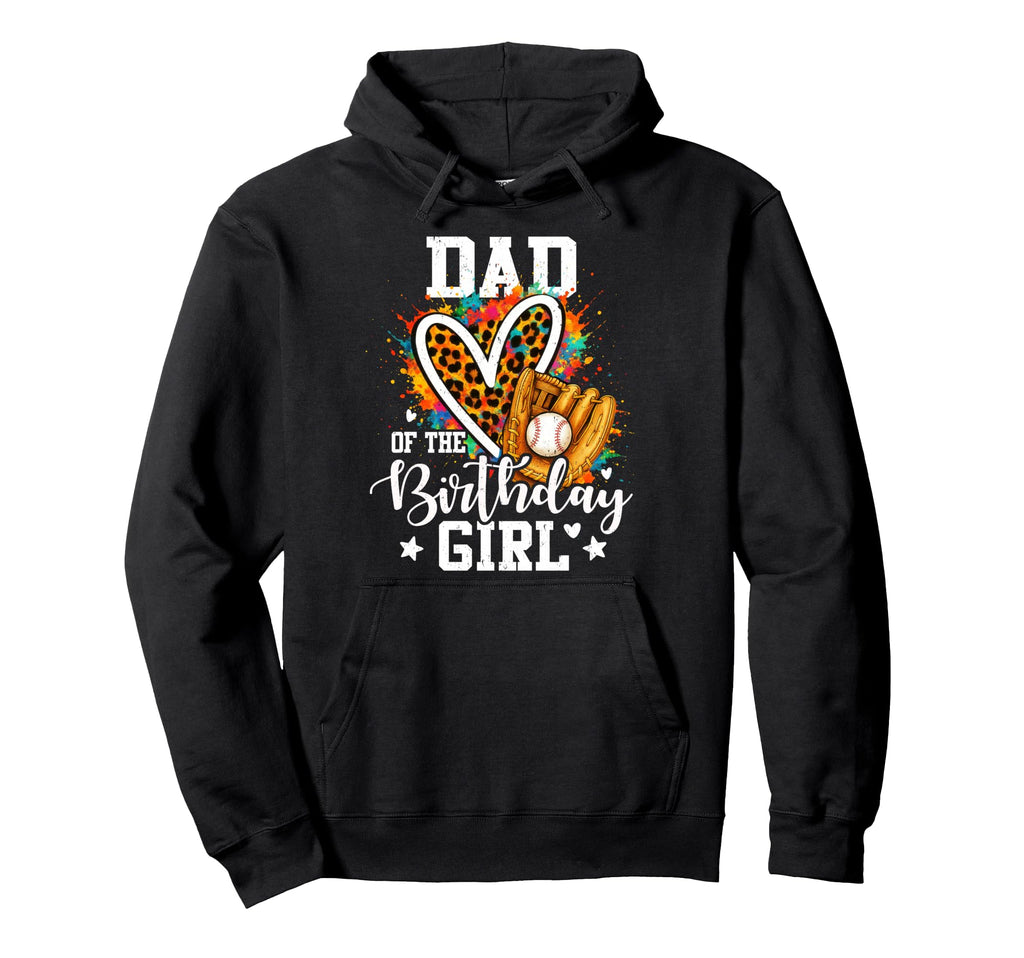 Dad Birthday Baseball Player Leopard Hoodie - Minimalist Print Men Women - T-Shirt, Sweatshirt, Hoodie