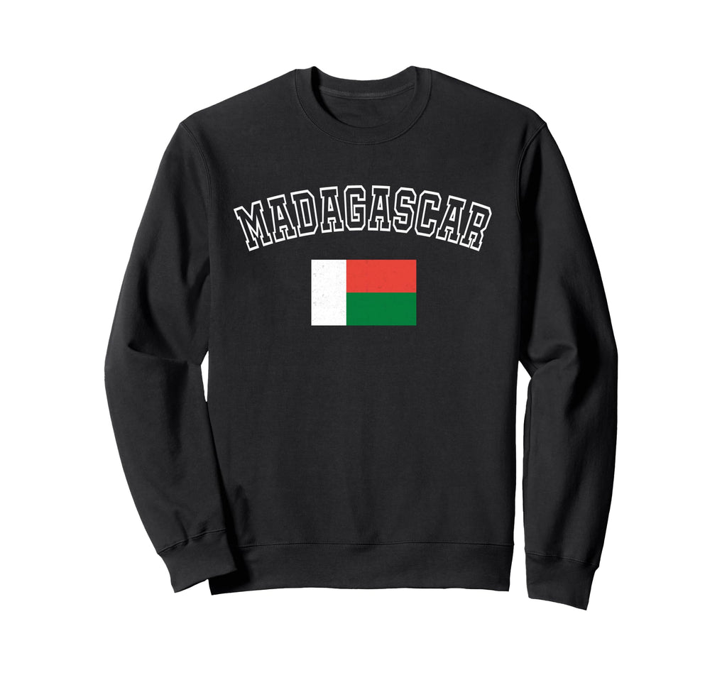 Madagascar Flag Distressed Heritage Sweatshirt - Unique Graphic Unisex - T-Shirt, Sweatshirt, Hoodie