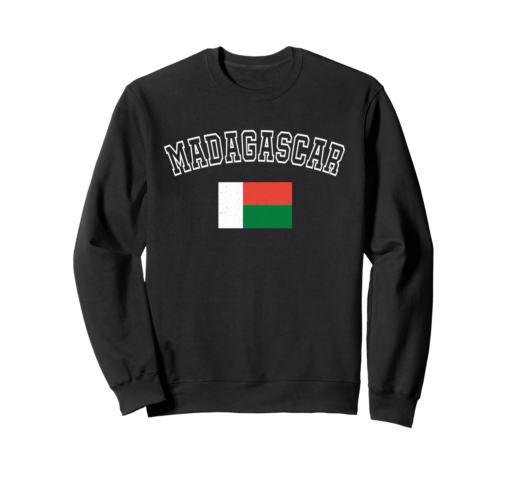 Madagascar Flag Distressed Heritage Sweatshirt - Unique Graphic Unisex - T-Shirt, Sweatshirt, Hoodie