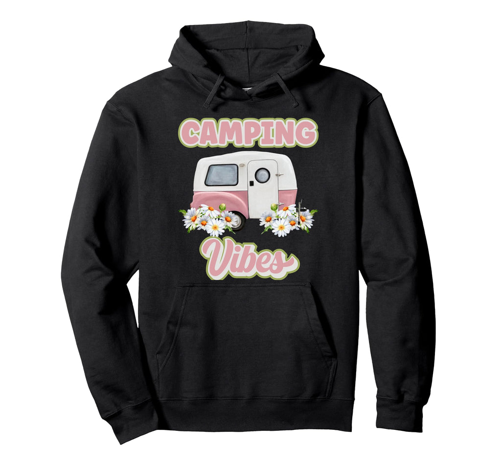 Camping Vibes Boho Camper Wildflowers Hoodie - Fun Novelty Design Unisex - T-Shirt, Sweatshirt, Hoodie