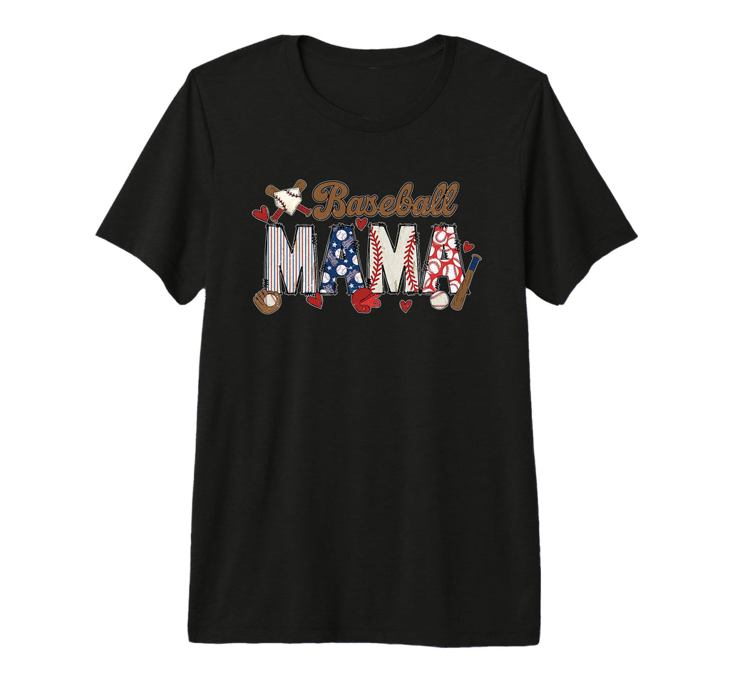 Fun Baseball Mama Sport Fans Tri T-Shirt - Aesthetic Graphic for Adults - T-Shirt, Sweatshirt, Hoodie