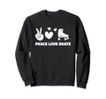 Roller Skating Skates Skater Peace Sweatshirt - Unique Graphic for Adults - T-Shirt, Sweatshirt, Hoodie