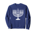 Distressed Hanukkah Menorah Sweatshirt - Unique Graphic Men Women - T-Shirt, Sweatshirt, Hoodie
