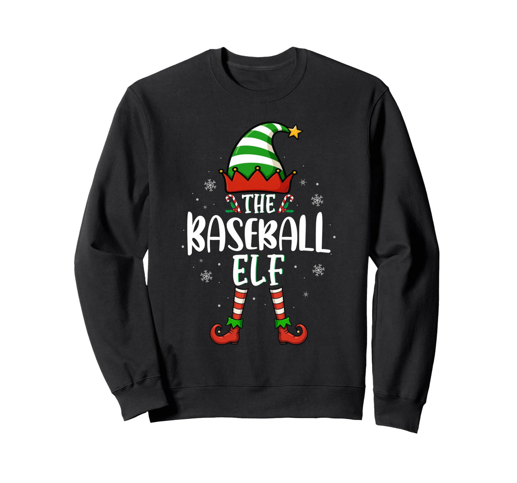 Funny Baseball Elf Family Matching Sweatshirt - Trendy Graphic for Adults - T-Shirt, Sweatshirt, Hoodie