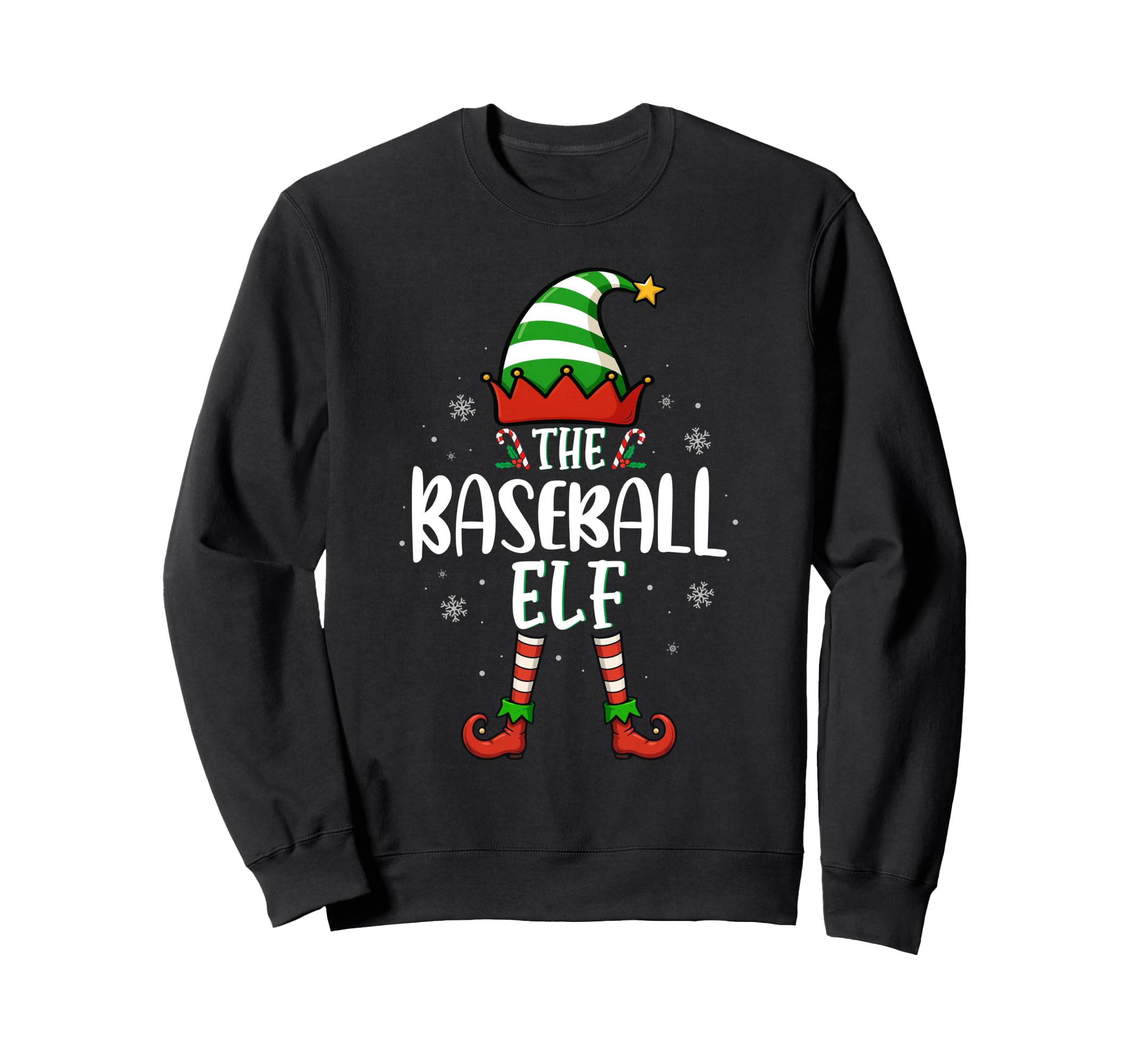 Funny Baseball Elf Family Matching Sweatshirt - Trendy Graphic for Adults - T-Shirt, Sweatshirt, Hoodie