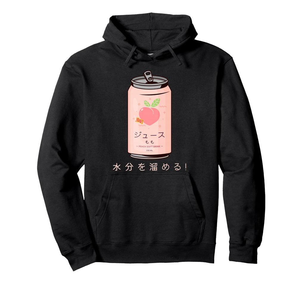 Japanese Peach Soft Drink Aesthetic Vaporwave Hoodie - Graphic Print Unisex - T-Shirt, Sweatshirt, Hoodie