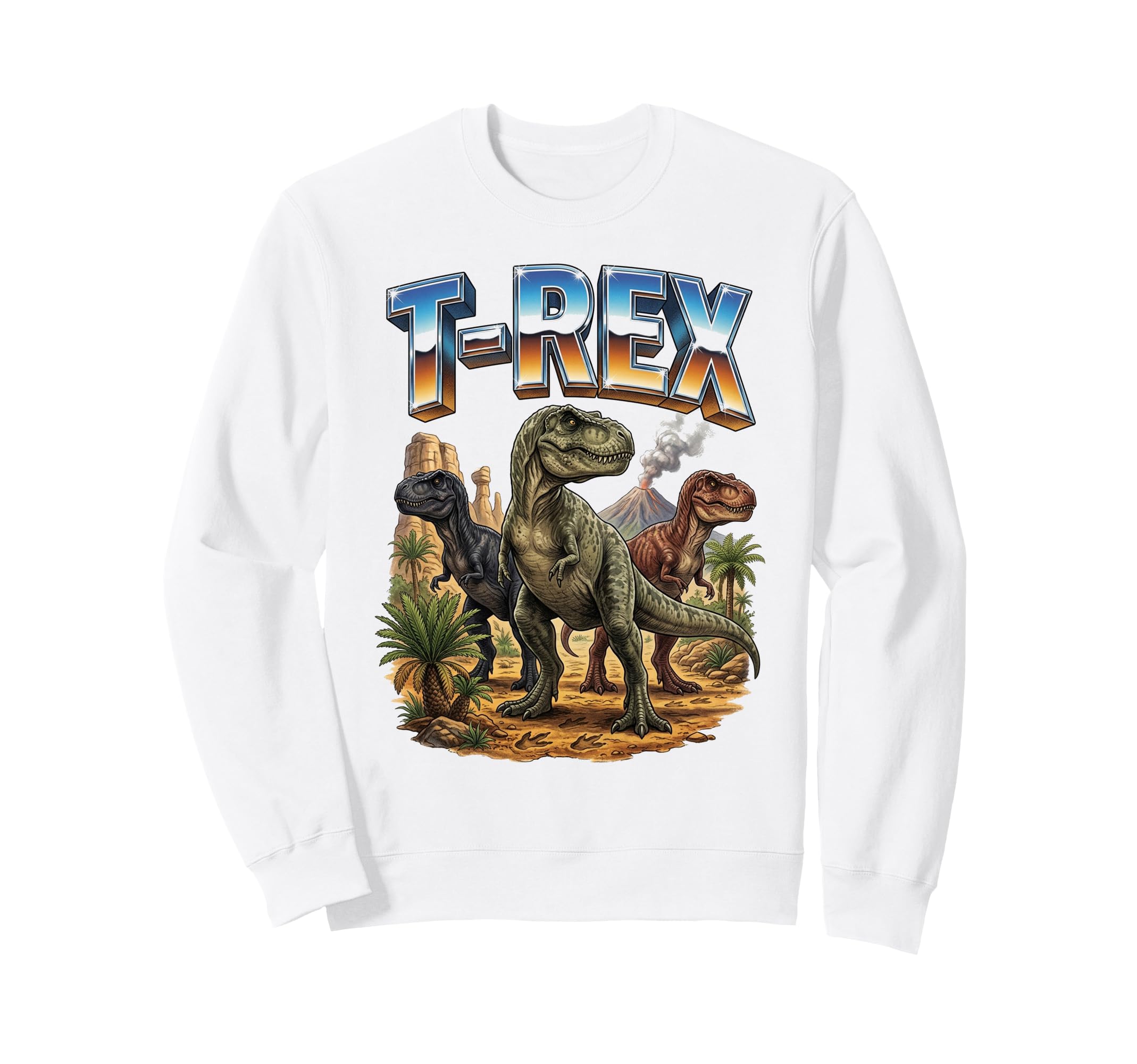 T Rex 70S 90S Dinosaur Sweatshirt - Aesthetic Graphic Men Women - T-Shirt, Sweatshirt, Hoodie