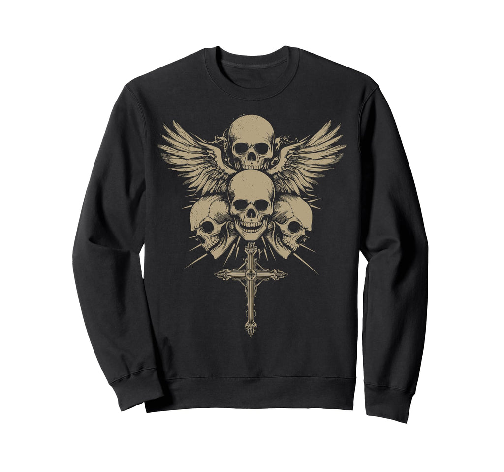 Skull Cross Y2K Grunge Aesthetic Alt Sweatshirt - Aesthetic Graphic Unisex - T-Shirt, Sweatshirt, Hoodie