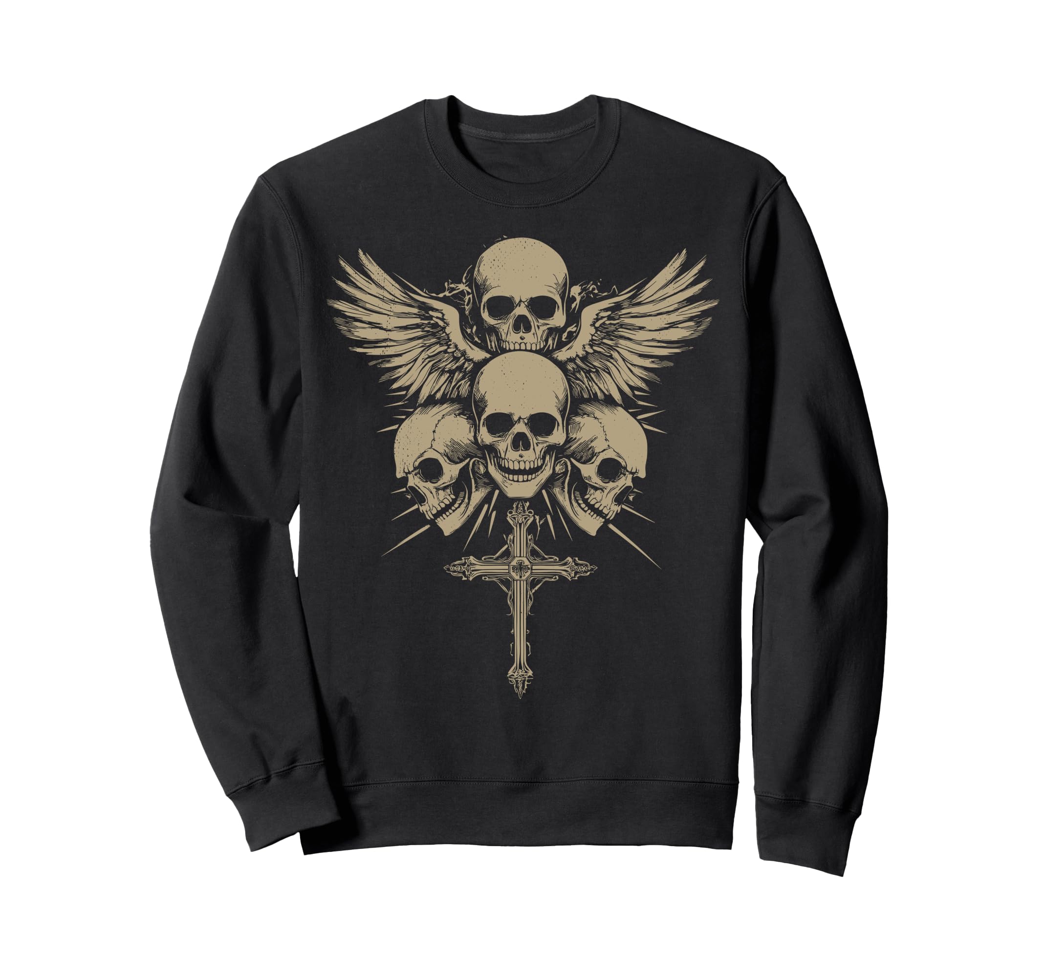 Skull Cross Y2K Grunge Aesthetic Alt Sweatshirt - Aesthetic Graphic Unisex - T-Shirt, Sweatshirt, Hoodie