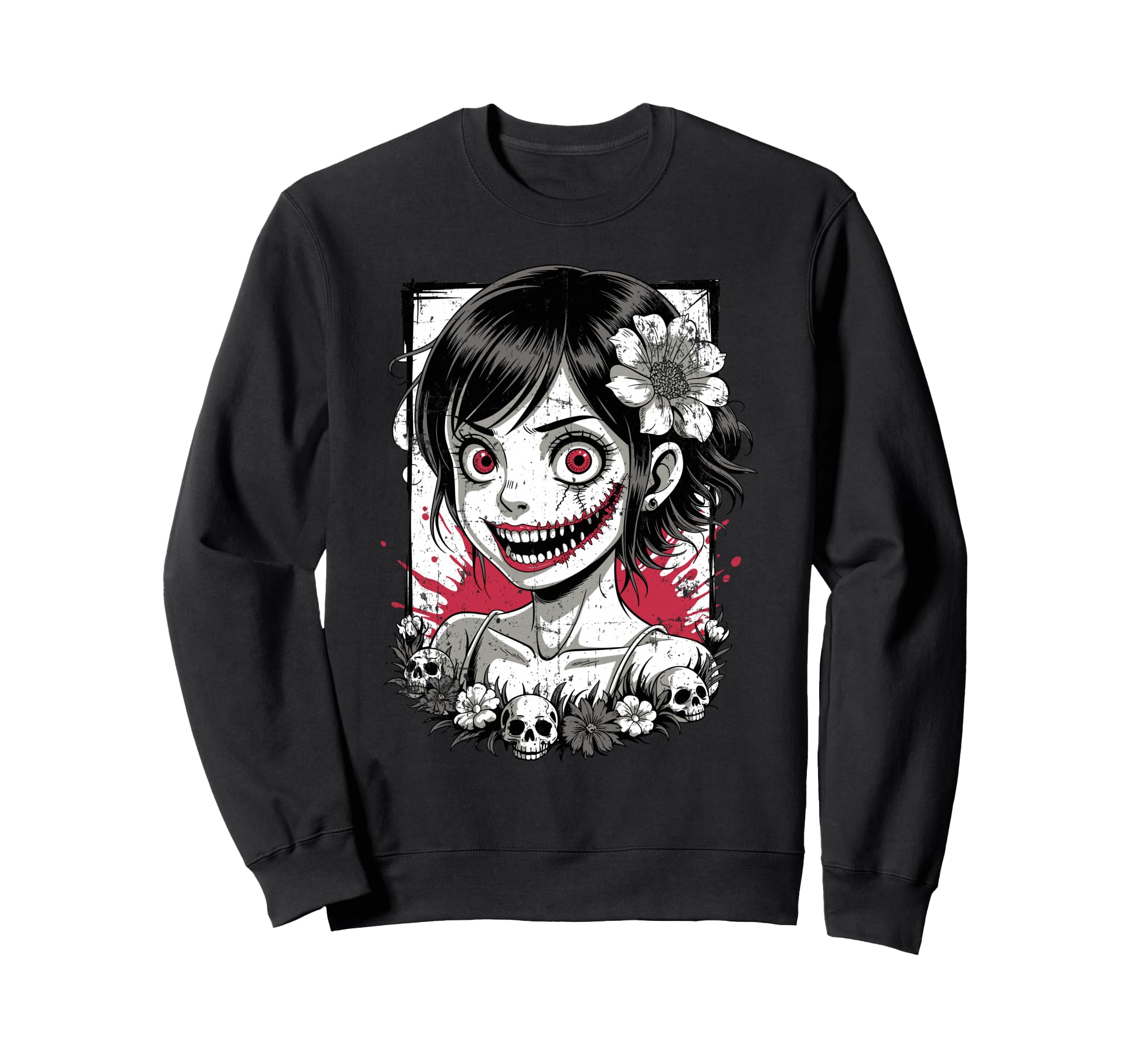 Japanese Horror Anime Manga Japan Sweatshirt - Casual Everyday Wear Unisex - T-Shirt, Sweatshirt, Hoodie