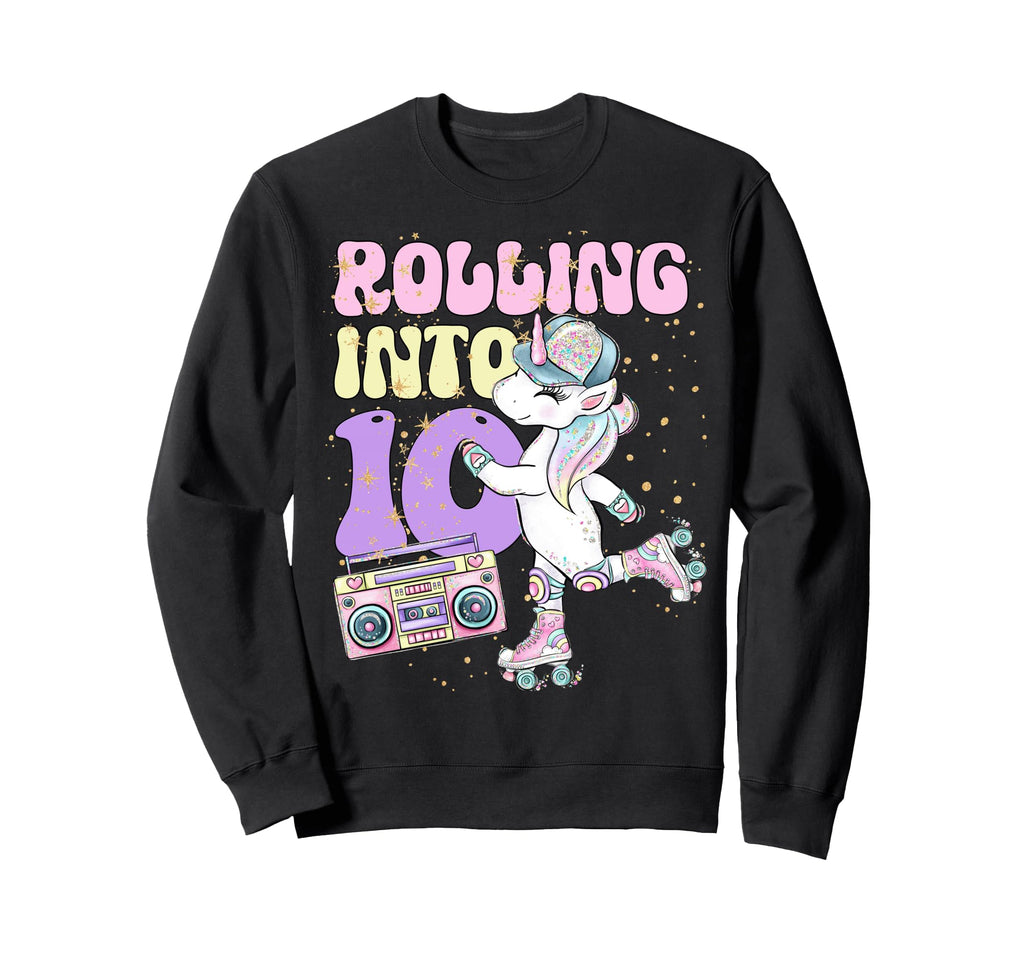 10Th Birthday Roller Skate Party Sweatshirt - Fun Novelty Design Men Women - T-Shirt, Sweatshirt, Hoodie