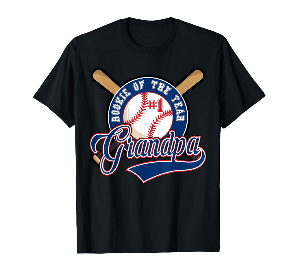 Grandpa Rookie Year 1St Birthday Baseball T-Shirt - Graphic Print Unisex - T-Shirt, Sweatshirt, Hoodie