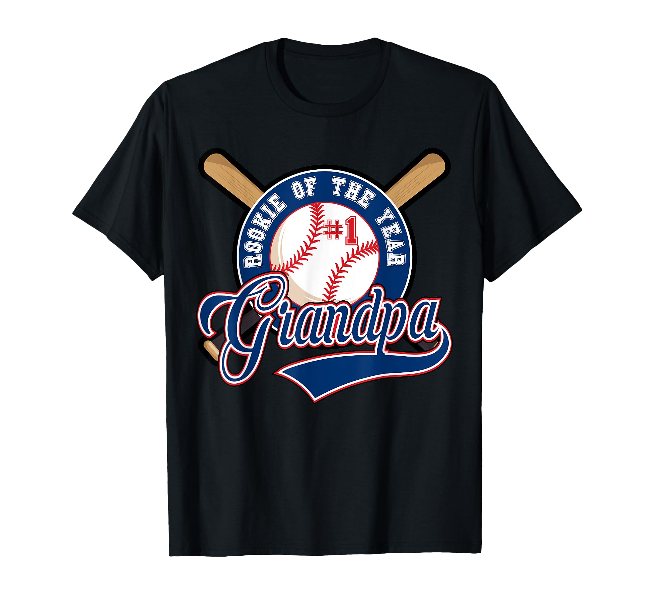 Grandpa Rookie Year 1St Birthday Baseball T-Shirt - Graphic Print Unisex - T-Shirt, Sweatshirt, Hoodie