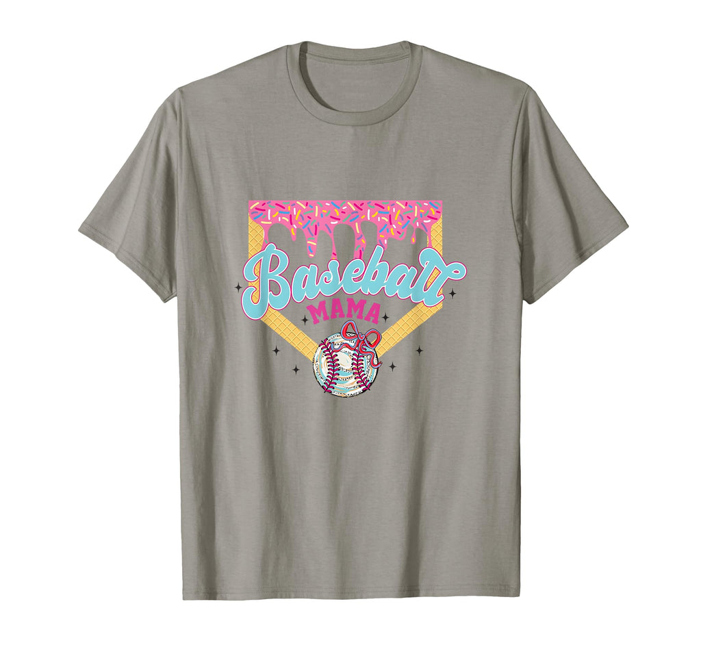 Baseball Mama Home Plate Ice Cream T-Shirt - Aesthetic Graphic Unisex - T-Shirt, Sweatshirt, Hoodie