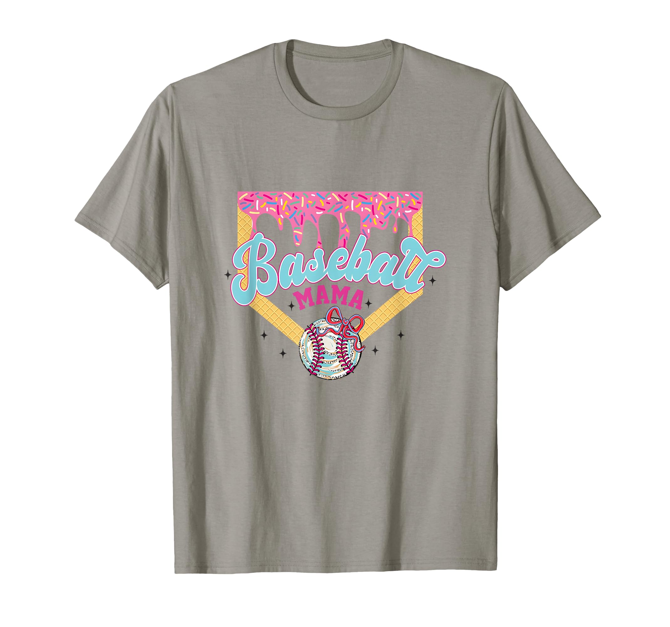 Baseball Mama Home Plate Ice Cream T-Shirt - Aesthetic Graphic Unisex - T-Shirt, Sweatshirt, Hoodie