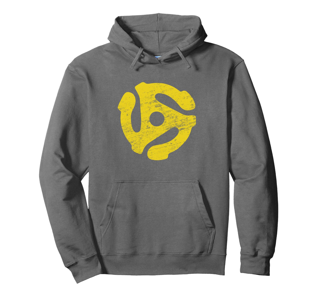 Vinyl Record 45 Rpm Spindle Adapter Hoodie - Trendy Graphic Unisex - T-Shirt, Sweatshirt, Hoodie