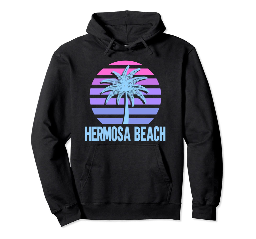Hermosa Beach Vacation Vaporwave Aesthetic Hoodie - Novelty Apparel Unisex - T-Shirt, Sweatshirt, Hoodie