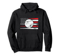 Baseball Usa American Flag Baseball Hoodie - Custom Art Print for Adults - T-Shirt, Sweatshirt, Hoodie