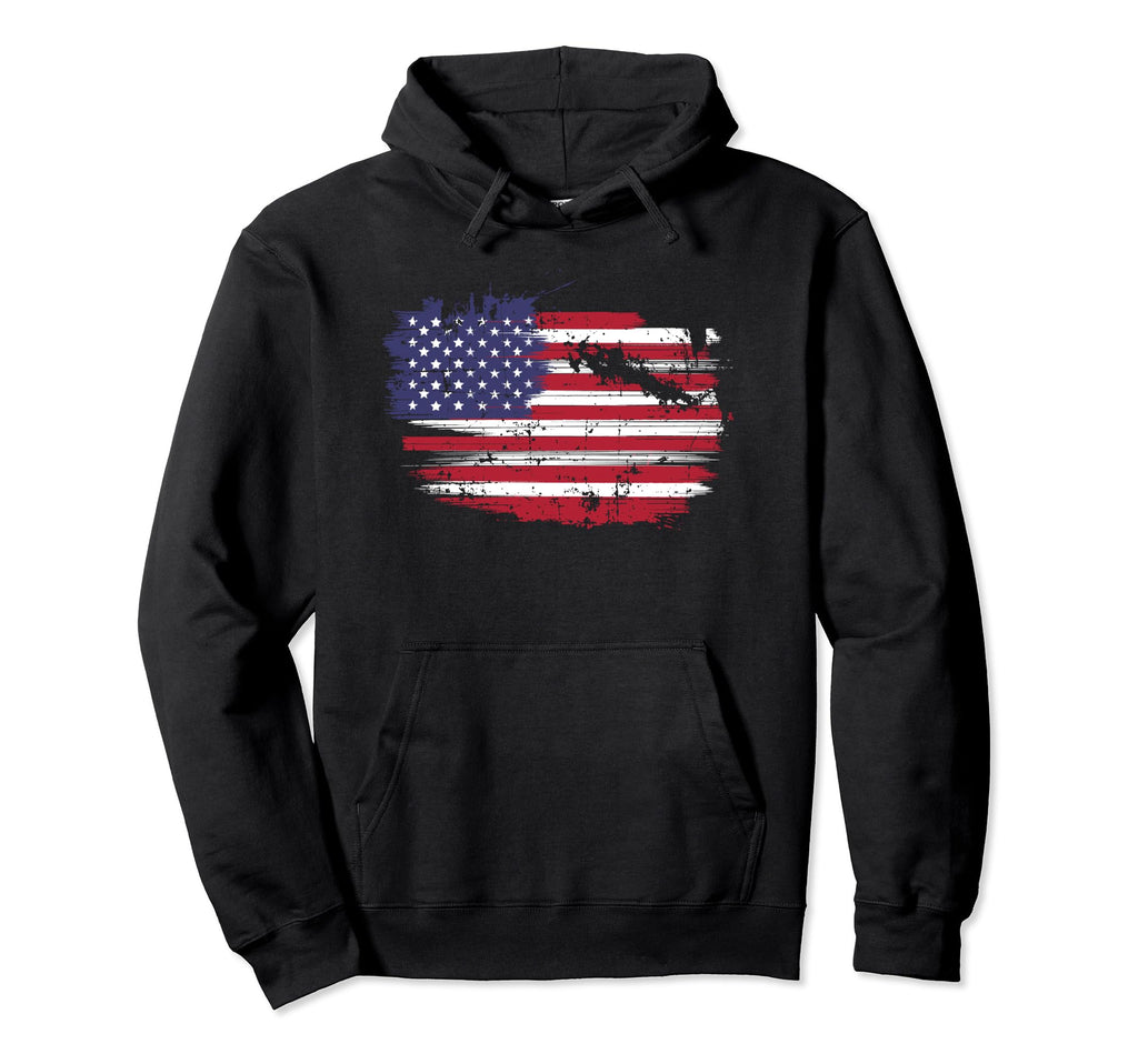 Distressed American Flag Usa Hoodie - Minimalist Print for Adults - T-Shirt, Sweatshirt, Hoodie