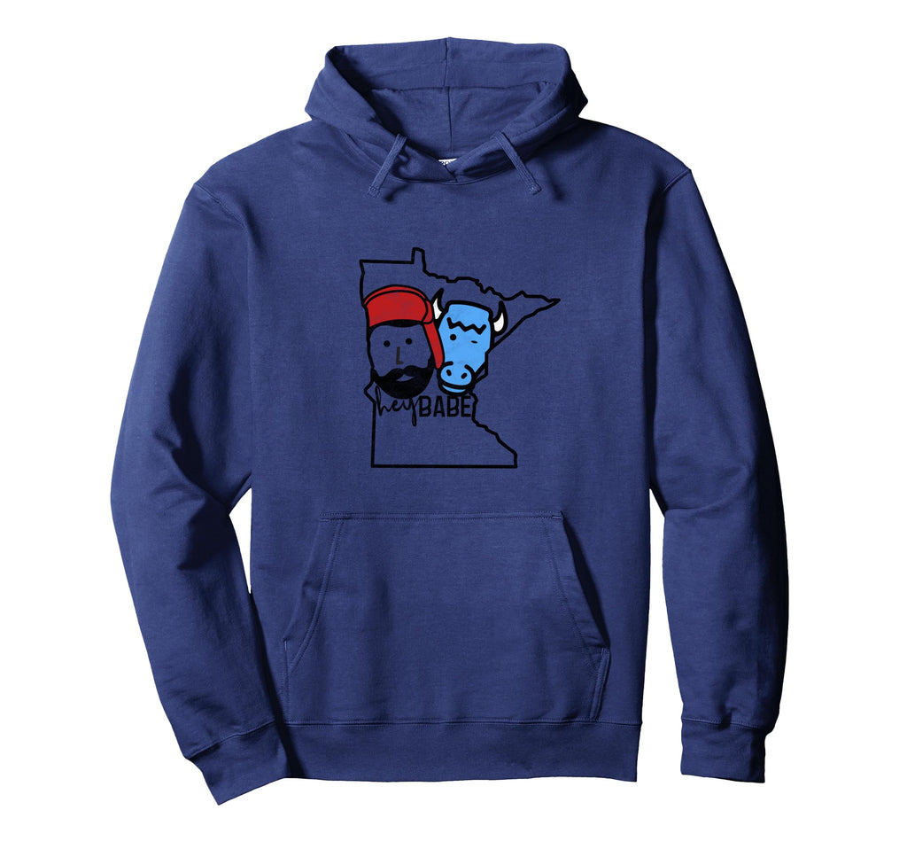 Minnesota Babe Ox Paul Bunyan Hoodie - Custom Art Print Unisex - T-Shirt, Sweatshirt, Hoodie
