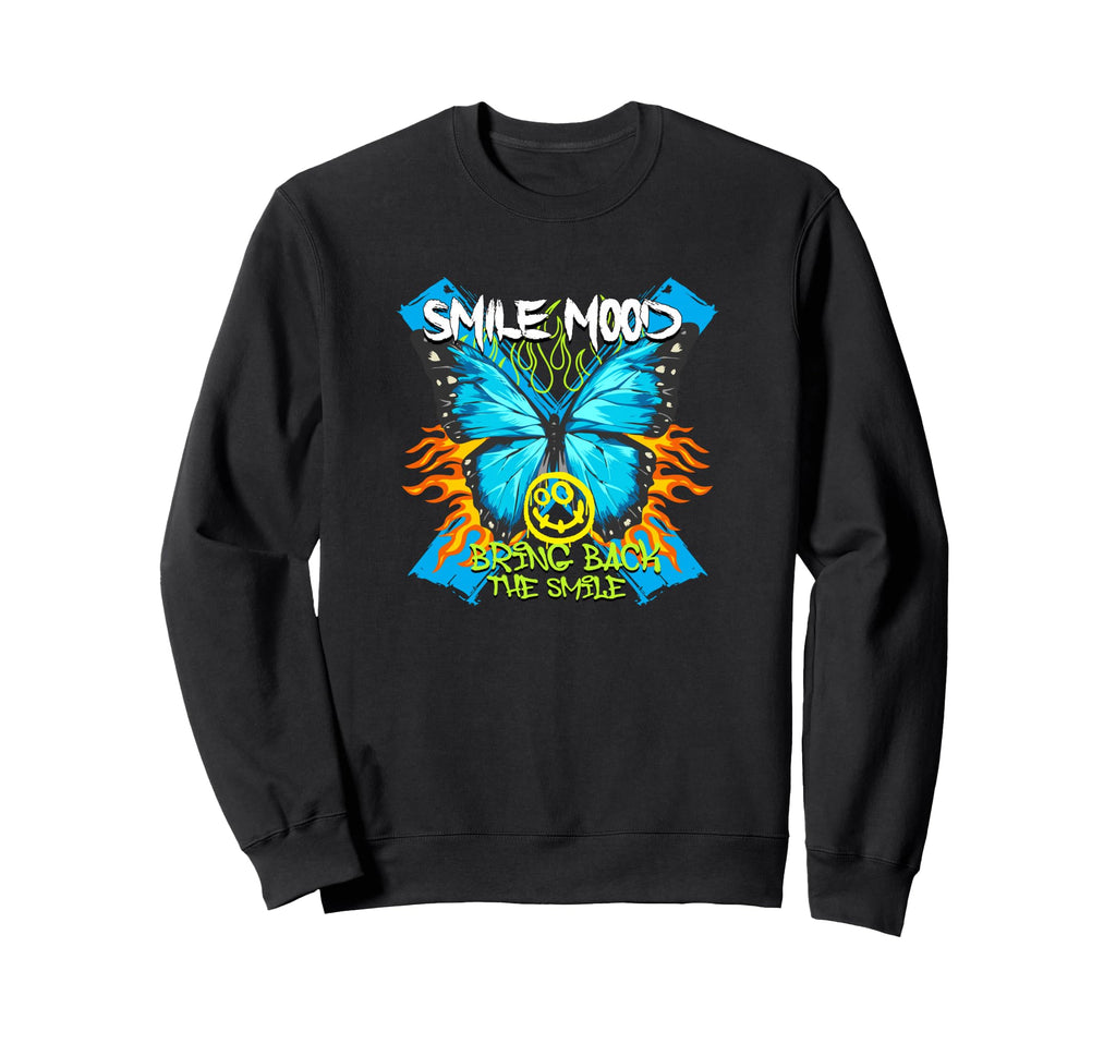 Butterfly Smile Y2K Grunge Sweatshirt - Custom Art Print Men Women - T-Shirt, Sweatshirt, Hoodie