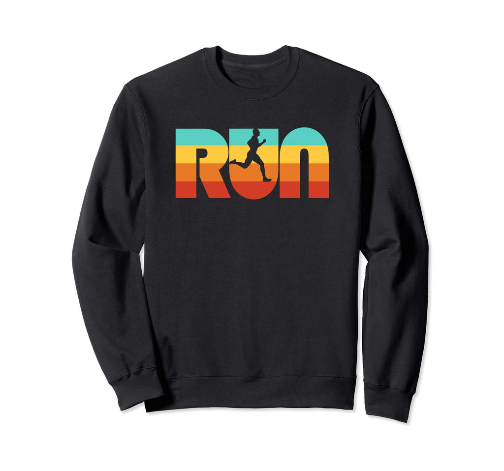 Run 70S Color Typography Runner Sweatshirt - Casual Everyday Wear Men Women - T-Shirt, Sweatshirt, Hoodie
