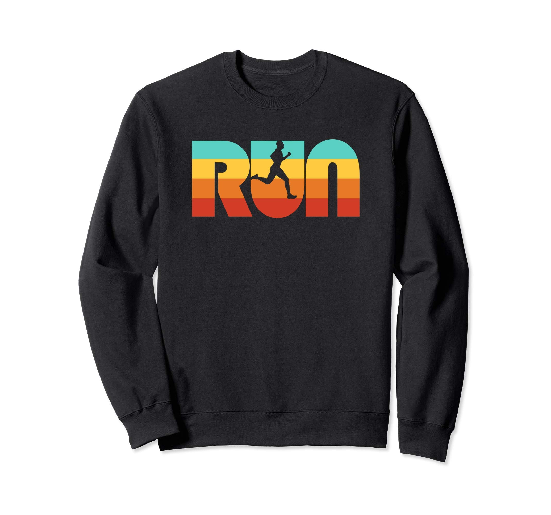 Run 70S Color Typography Runner Sweatshirt - Casual Everyday Wear Men Women - T-Shirt, Sweatshirt, Hoodie