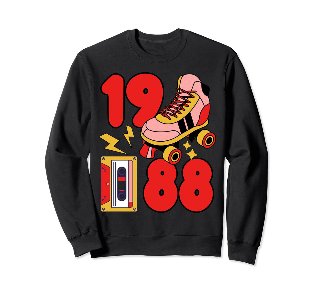 80S Vibes Mixed Tapes Roller Sweatshirt - Minimalist Print for Adults - T-Shirt, Sweatshirt, Hoodie