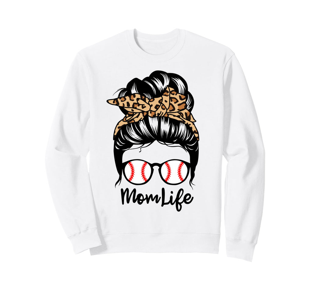 Mom Life Messy Bun Hair Funny Sweatshirt - Fun Novelty Design Unisex - T-Shirt, Sweatshirt, Hoodie