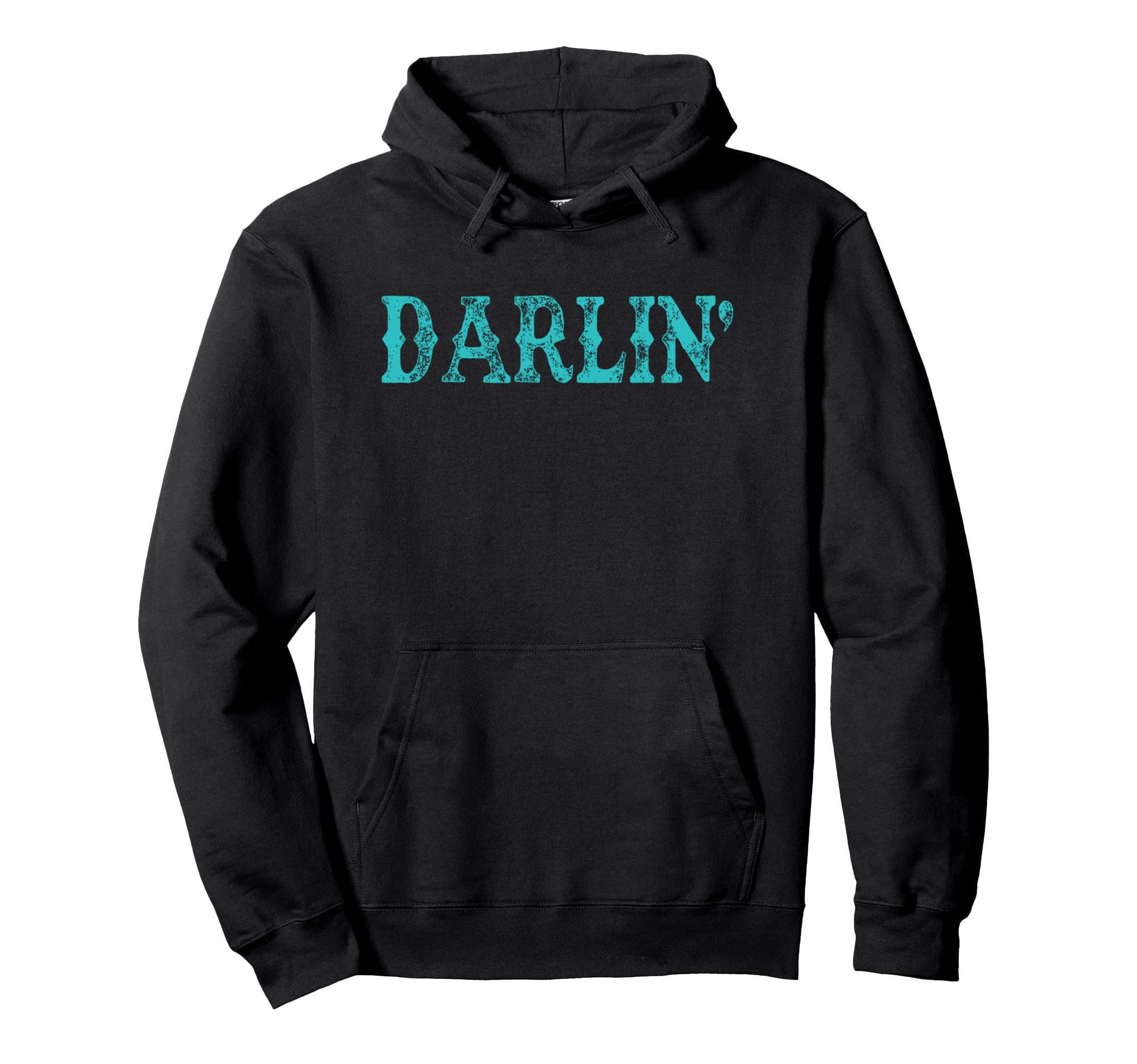 Darlin Western Distressed Cowgirl Hoodie - Minimalist Print for Adults - T-Shirt, Sweatshirt, Hoodie